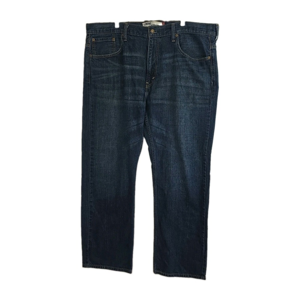 Levis 569 Jeans Mens 38x32 Dark Wash Loose Straight Leg Blue Denim